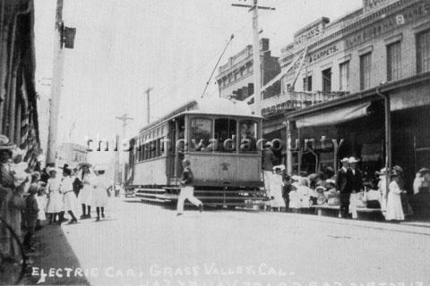 Electric Car on Mill Street, early 1900s